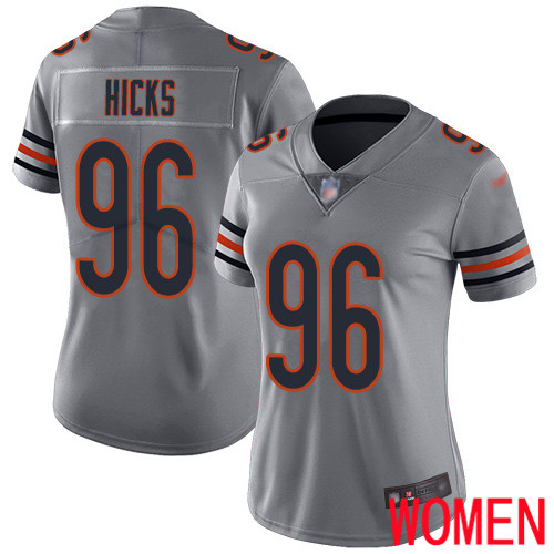 Chicago Bears Limited Silver Women Akiem Hicks Jersey NFL Football #96 Inverted Legend